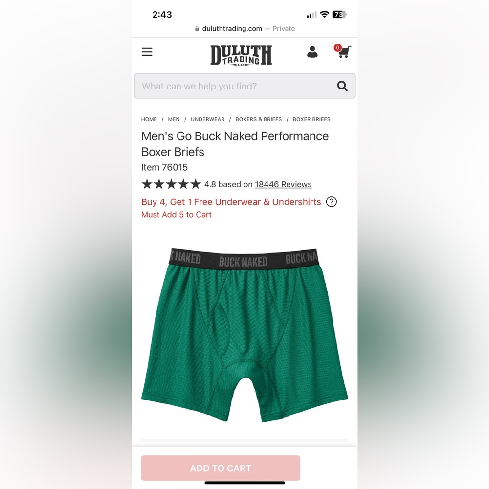Duluth men’s Longtail t and boxer briefs